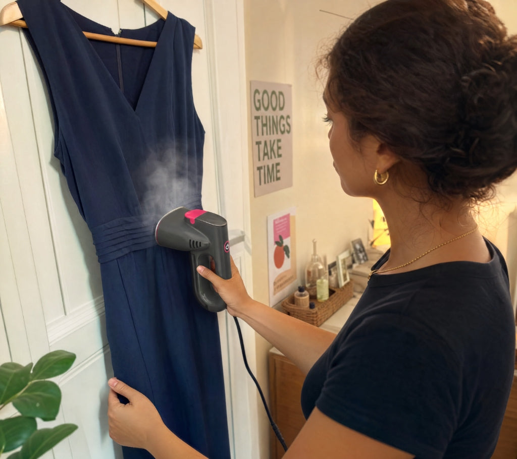 Customer steaming dress